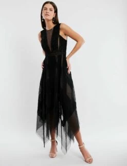 BCBGMAXAZRIA Andi Handkerchief Dress -Bcbg Shop 1.30 D MT02D19E BLK 5