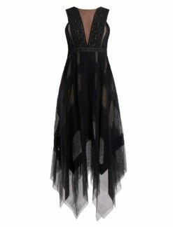 BCBGMAXAZRIA Andi Handkerchief Dress -Bcbg Shop 1.30 D MT02D19E BLK 7