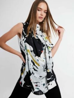 BCBGMAXAZRIA Ambre Draped Top