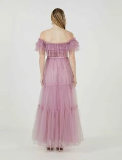 BCBGMAXAZRIA Charmante Off-the-Shoulder Gown -Bcbg Shop 12.30 D MX07D32E LAV 1675