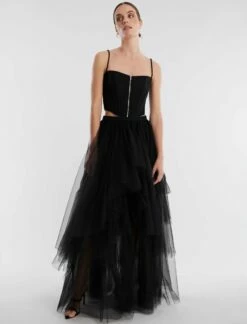 BCBGMAXAZRIA Layered Ruffle Tulle Skirt