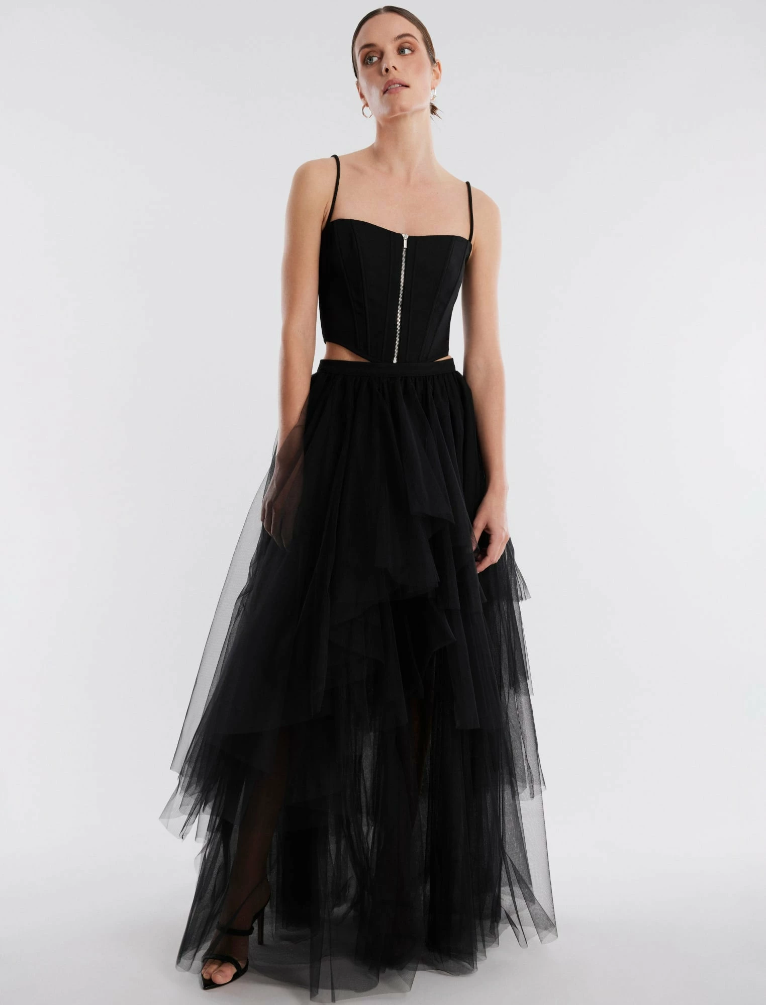 BCBGMAXAZRIA Layered Ruffle Tulle Skirt 3 BCBGMAXAZRIA Layered Ruffle Tulle Skirt