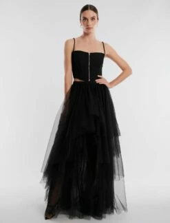 BCBGMAXAZRIA Layered Ruffle Tulle Skirt 15 BCBGMAXAZRIA Layered Ruffle Tulle Skirt -Bcbg Shop 2.28 B 2VX2B44E BLK 5 HiRes
