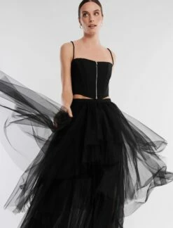 BCBGMAXAZRIA Layered Ruffle Tulle Skirt 16 BCBGMAXAZRIA Layered Ruffle Tulle Skirt -Bcbg Shop 2.28 B 2VX2B44E BLK 6 HiRes