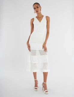 Front Page 34 BCBGMAXAZRIA Adrienne V-Neck Fit-And-Flare Dress