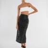 BCBGMAXAZRIA Anabelle Faux Leather Lace Skirt -Bcbg Shop 2.28 D ADR40336 001 2