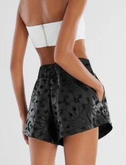 BCBGMAXAZRIA Arielle Faux Leather Lace Short -Bcbg Shop 2.28 D ADR70341 001 4