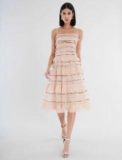 BCBGMAXAZRIA Mirielle Ruffle Dress -Bcbg Shop 2.28 D MX01D15E PNK 5