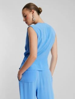 BCBGMAXAZRIA Corinne Plunging Silk Top -Bcbg Shop 2.28 T 23SRT197SE01 BD 4