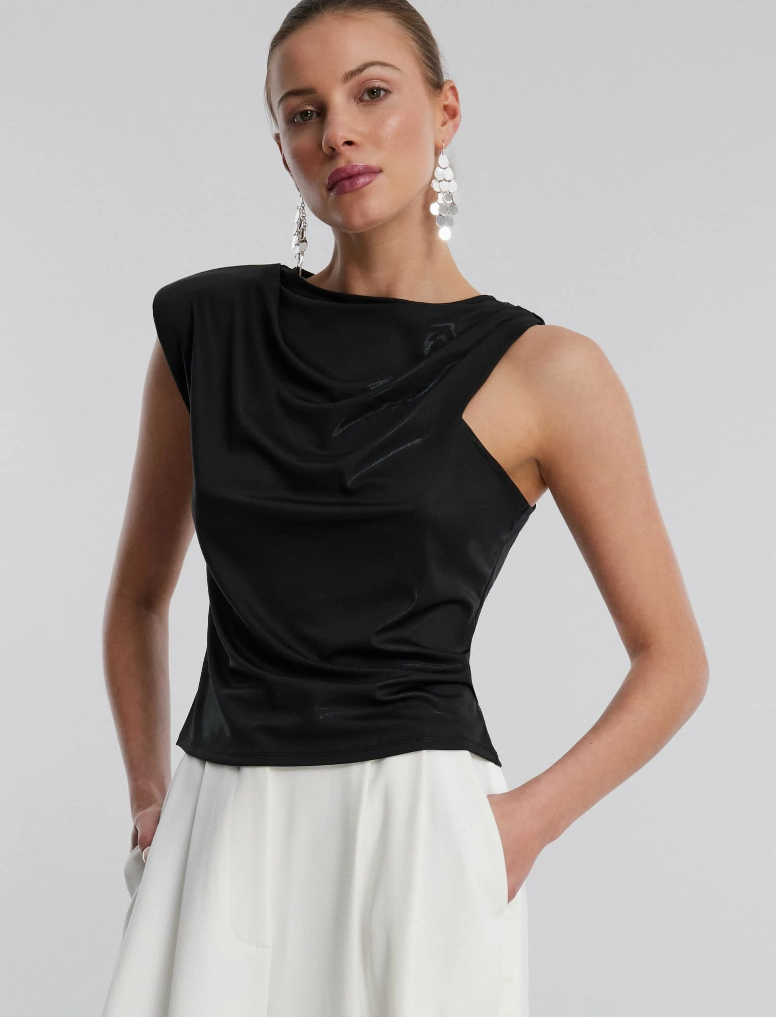 BCBGMAXAZRIA Asymmetrical Cap Sleeve Top 5 BCBGMAXAZRIA Asymmetrical Cap Sleeve Top - Image 3