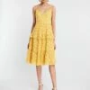 BCBGMAXAZRIA Camille Eyelet Lace Midi Dress -Bcbg Shop 3.30 D 2X01D61E OCH 1
