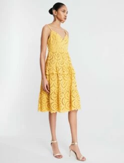 BCBGMAXAZRIA Camille Eyelet Lace Midi Dress -Bcbg Shop 3.30 D 2X01D61E OCH 3