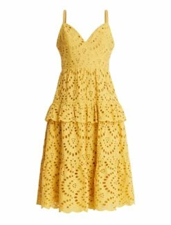 BCBGMAXAZRIA Camille Eyelet Lace Midi Dress -Bcbg Shop 3.30 D 2X01D61E OCH 8