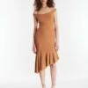 BCBGMAXAZRIA Antoinette Asymmetrical Ruffle Dress -Bcbg Shop 3.30 D 2XX1S08E TAN 1 01960b17 4aea 40a7 b956 9a172966ac64