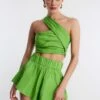 BCBGMAXAZRIA Kat One Shoulder Crop Top -Bcbg Shop 3.30 T AFD10479 312 1