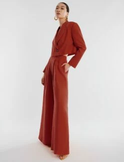 BCBGMAXAZRIA River Linen Wide-Leg Trouser -Bcbg Shop 4.30 B AFH20493 931 3 v2