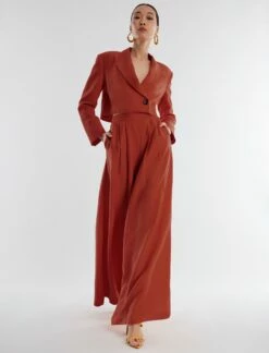 BCBGMAXAZRIA River Linen Wide-Leg Trouser -Bcbg Shop 4.30 B AFH20493 931 6 v2