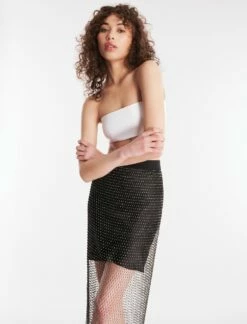 BCBGMAXAZRIA Arlo Sparkle Net Skirt -Bcbg Shop 4.30 B AGA30537 001 3