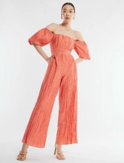 BCBGMAXAZRIA Felix Puff Sleeve Jumpsuit 16 BCBGMAXAZRIA Felix Puff Sleeve Jumpsuit -Bcbg Shop 4.30 D 2X03D06E GIN 5