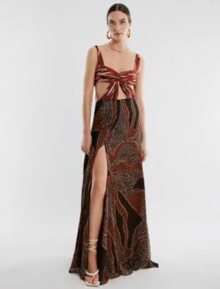 BCBGMAXAZRIA Reeta Cutout Bodice Gown