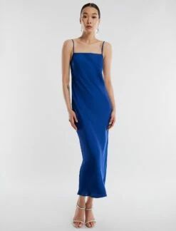 BCBGMAXAZRIA Bea Satin Midi Dress