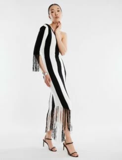 BCBGMAXAZRIA Cassius Fringe Hem Dress -Bcbg Shop 4.30 D XXX50545 969 3