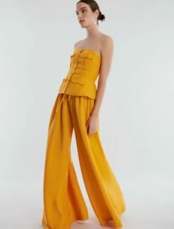 BCBGMAXAZRIA Remington Linen Wide-Leg Trouser -Bcbg Shop 5.30 B AGS20575 704 3