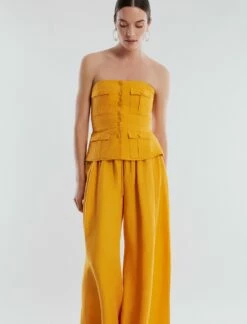 BCBGMAXAZRIA Remington Linen Wide-Leg Trouser -Bcbg Shop 5.30 B AGS20575 704 6