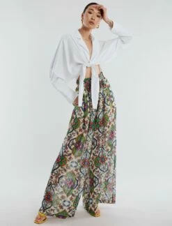 BCBGMAXAZRIA Oversized Wide-Leg Trouser