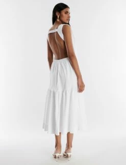 BCBGMAXAZRIA Saint Midi Dress -Bcbg Shop 5.30 D 2X03D30E WHT 4