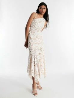 Front Page 40 BCBGMAXAZRIA Alabama One Shoulder Lace Ruffle Gown