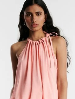 BCBGMAXAZRIA Neck Tie Halter Top -Bcbg Shop 5.30 T 2XX3T32E PCH 6