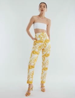 BCBGMAXAZRIA Madison Taffeta Slim Trouser