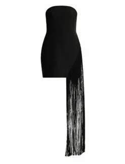 BCBGMAXAZRIA Bowie Fringe Mini Dress -Bcbg Shop 530 D MX03D15E BLK 8