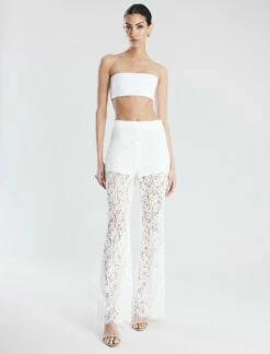 BCBGMAXAZRIA Wide-Leg Lace Pant