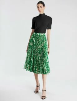 Front Page 20 BCBGMAXAZRIA A-Line Pleated Midi Skirt