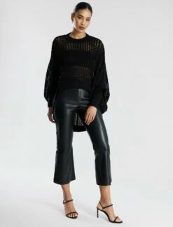 BCBGMAXAZRIA Faux Leather Crop Pant -Bcbg Shop 7.30 B 2Y05B35E BLK 5