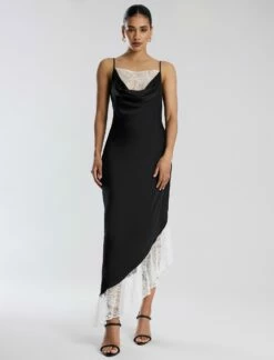 BCBGMAXAZRIA Romilly Satin Lace Gown -Bcbg Shop 7.30 D 2Y06D55E BN7 5