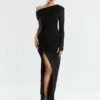 BCBGMAXAZRIA Pallas One Shoulder Ruched Gown -Bcbg Shop 7.30 D 2YX6D56E BLK 1