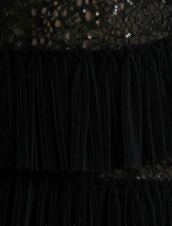 BCBGMAXAZRIA Lilia Pleated Ruffle Lace Mini Dress -Bcbg Shop 7.30 D MY05D02E BLK 7