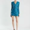 BCBGMAXAZRIA Amabel Long Sleeve Mini Dress -Bcbg Shop 7.30 D MY05D04E BLU 1