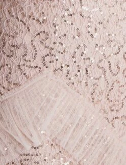 BCBGMAXAZRIA Isla Beaded Illusion Ruffle Gown -Bcbg Shop 7.30 D MY05D07E PNK 7