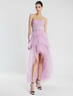 BCBGMAXAZRIA Luna Strapless High-Low Gown