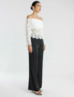 BCBGMAXAZRIA Off-The-Shoulder Bell Sleeve Lace Top 13 BCBGMAXAZRIA Off-The-Shoulder Bell Sleeve Lace Top -Bcbg Shop 7.30 T 2Y05T09E GAR 3
