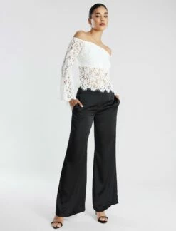BCBGMAXAZRIA Off-The-Shoulder Bell Sleeve Lace Top 15 BCBGMAXAZRIA Off-The-Shoulder Bell Sleeve Lace Top -Bcbg Shop 7.30 T 2Y05T09E GAR 5