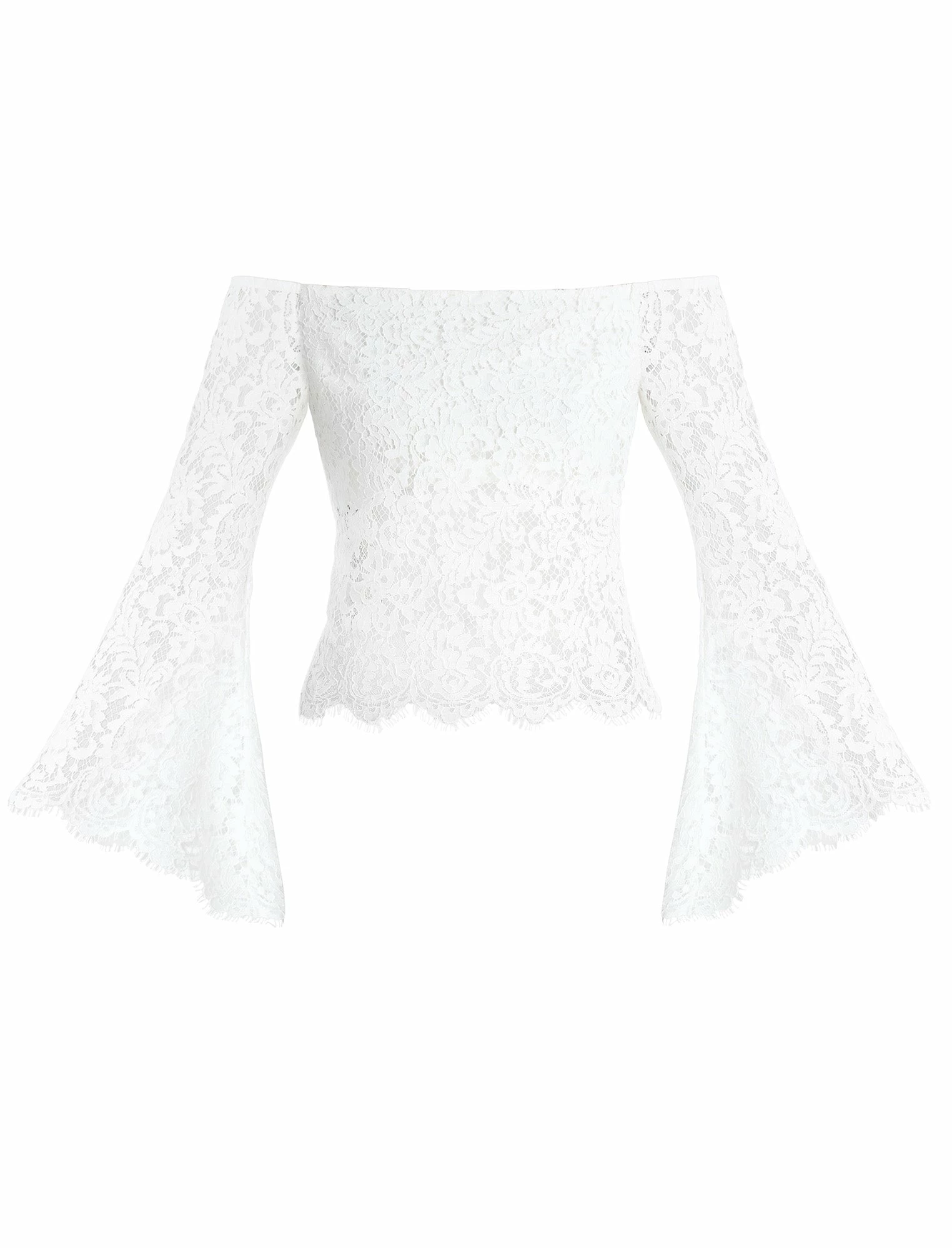 BCBGMAXAZRIA Off-The-Shoulder Bell Sleeve Lace Top 10 BCBGMAXAZRIA Off-The-Shoulder Bell Sleeve Lace Top - Image 8
