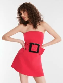 BCBGMAXAZRIA Delilah Strapless Belted Mini Dress